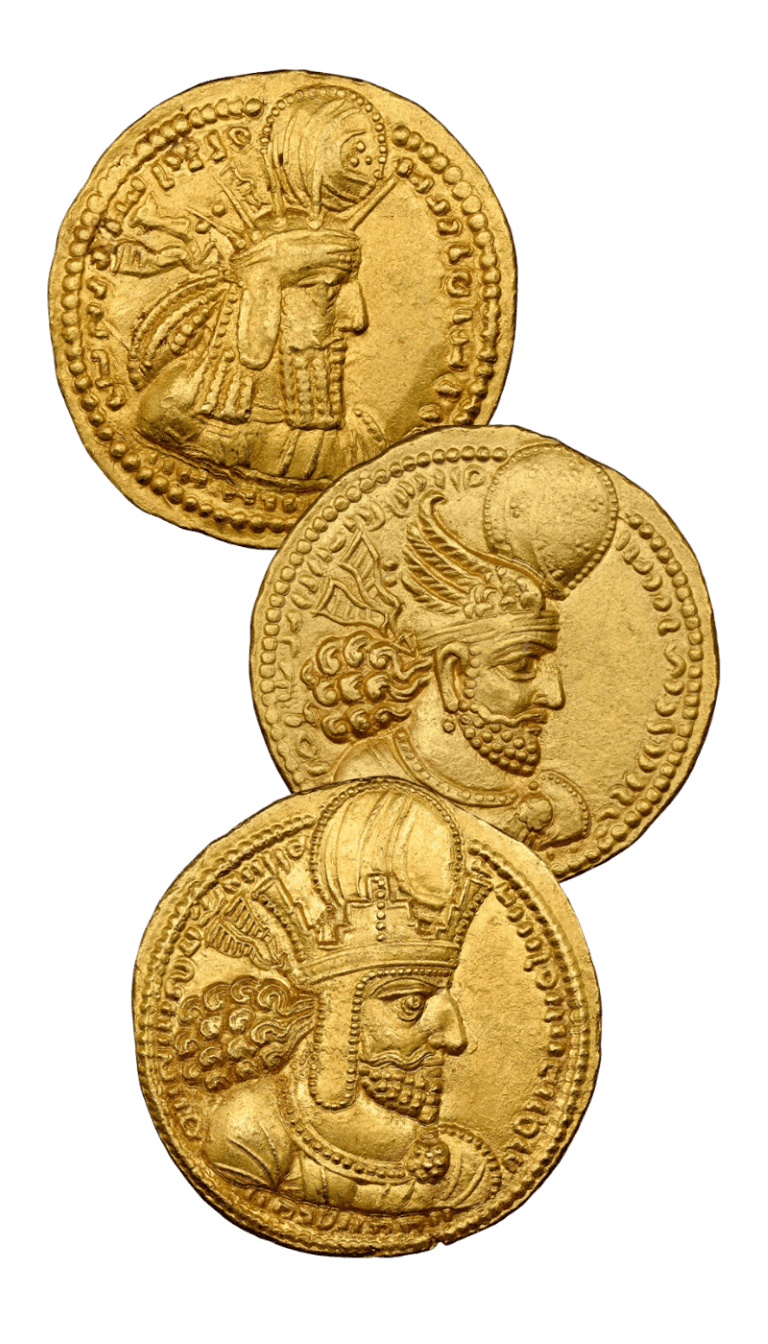 Three ancient gold coins